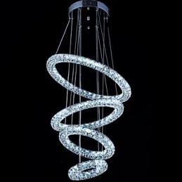 Suspension en cristal avec anneau, lustre de plafond moderne, luminaires avec