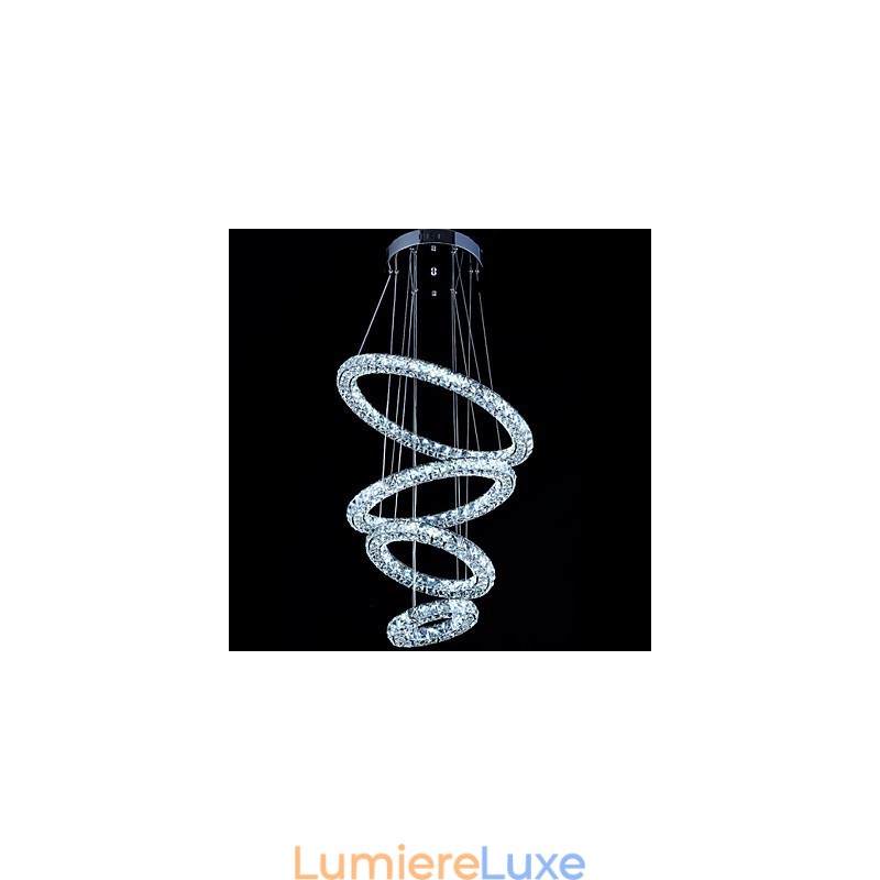 Suspension en cristal avec anneau, lustre de plafond moderne, luminaires avec