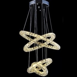 Suspension en cristal avec anneau, lustre de plafond moderne, luminaires avec
