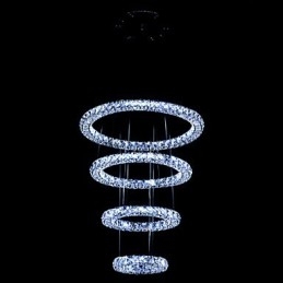 Suspension en cristal avec anneau, lustre de plafond moderne, luminaires avec
