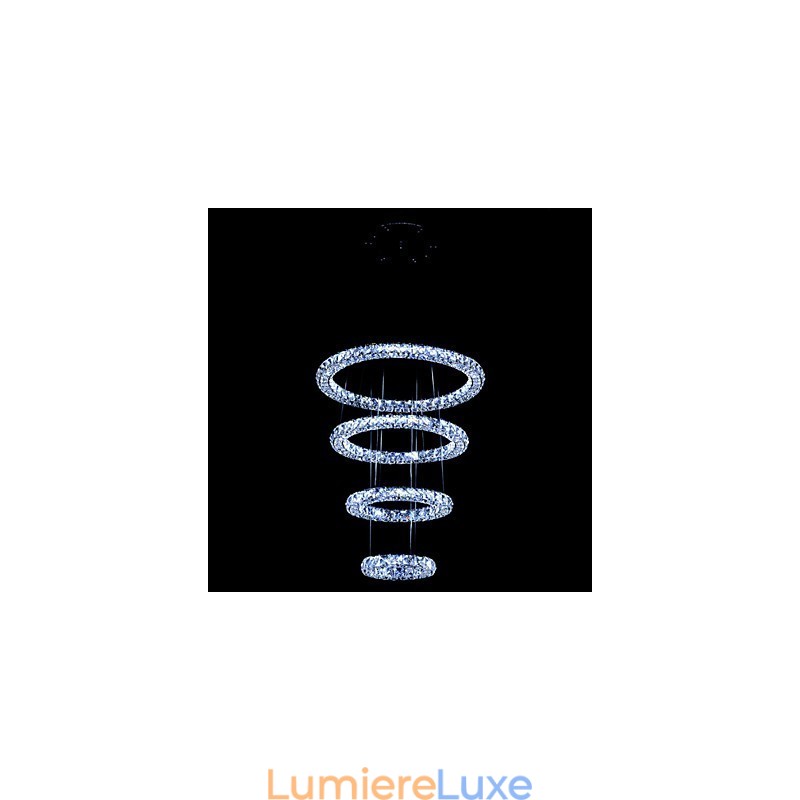 Suspension en cristal avec anneau, lustre de plafond moderne, luminaires avec