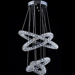 Suspension en cristal avec anneau, lustre de plafond moderne, luminaires avec