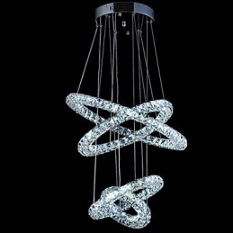 Suspension en cristal avec anneau, lustre de plafond moderne, luminaires avec