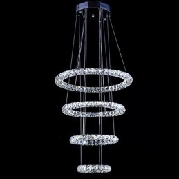 Suspension en cristal avec anneau, lustre de plafond moderne, luminaires avec