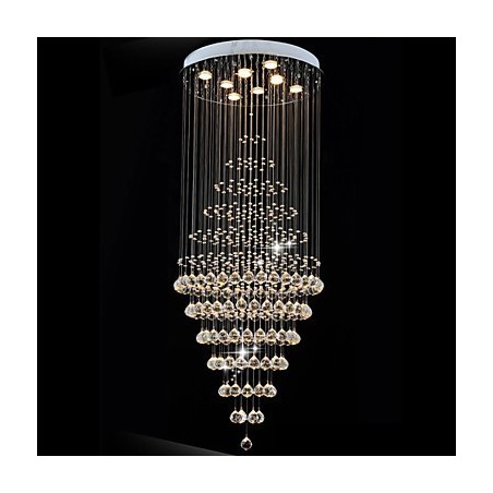Lustre en cristal moderne, luminaire suspendu, plafonnier avec 8 ampoules, H180 cm Lustre en cristal moderne, luminaire suspendu, plafonnier avec 8 ampoules, H180 cm