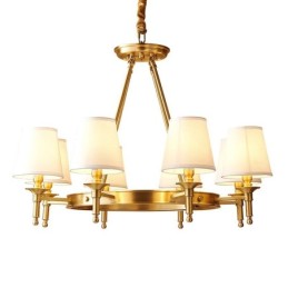 Lustre rond en laiton pur, suspension traditionnelle classique