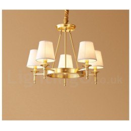 Lustre rond en laiton pur, suspension traditionnelle classique