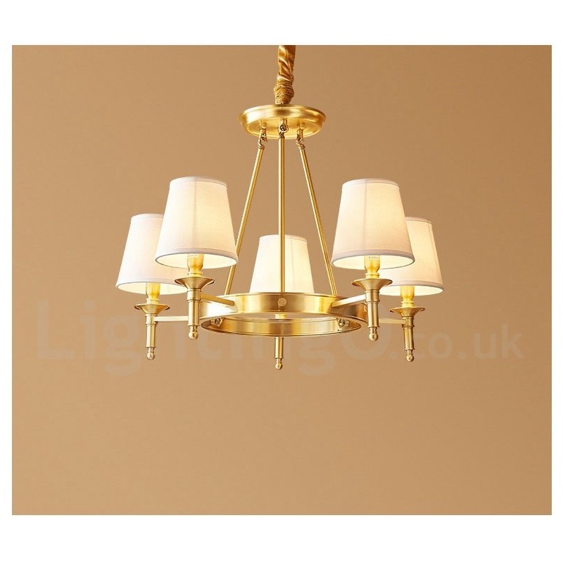 Lustre rond en laiton pur, suspension traditionnelle classique