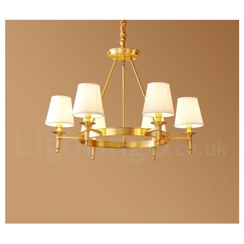 Lustre rond en laiton pur, suspension traditionnelle classique