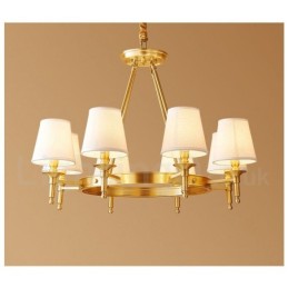 Lustre rond en laiton pur, suspension traditionnelle classique