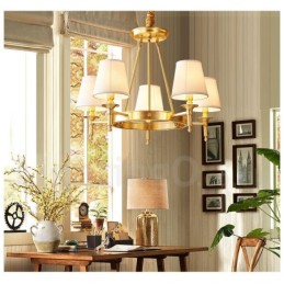 Lustre rond en laiton pur, suspension traditionnelle classique