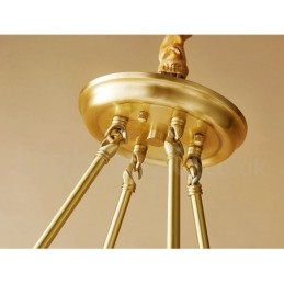 Lustre rond en laiton pur, suspension traditionnelle classique