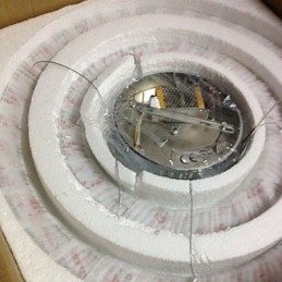 Lampes suspendues Plafonnier Lustre Éclairage Rond 4 Anneaux Grand Anneau Cristal Ambré et Autre Cristal Clair
