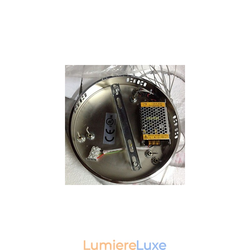 Lampes suspendues Plafonnier Lustre Éclairage Rond 4 Anneaux Grand Anneau Cristal Ambré et Autre Cristal Clair