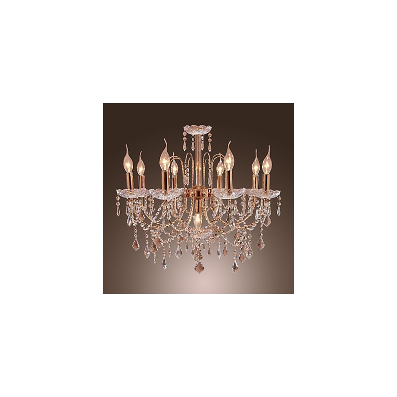 Lustre en cristal élégant à 9 lumières