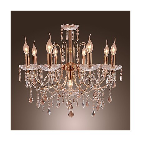 Lustre en cristal élégant à 9 lumières Lustre en cristal élégant à 9 lumières