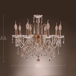 Lustre en cristal élégant à 9 lumières