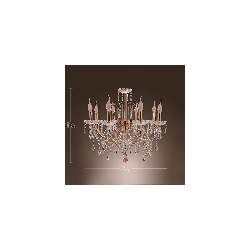 Lustre en cristal élégant à 9 lumières
