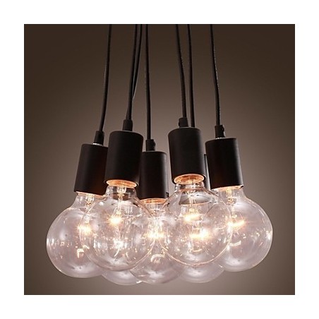 Suspension boule de verre style loft à 7 ampoules Edison pour maison moderne Suspension boule de verre style loft à 7 ampoules Edison pour maison moderne