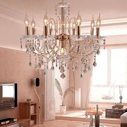Lustre en cristal élégant à 9 lumières