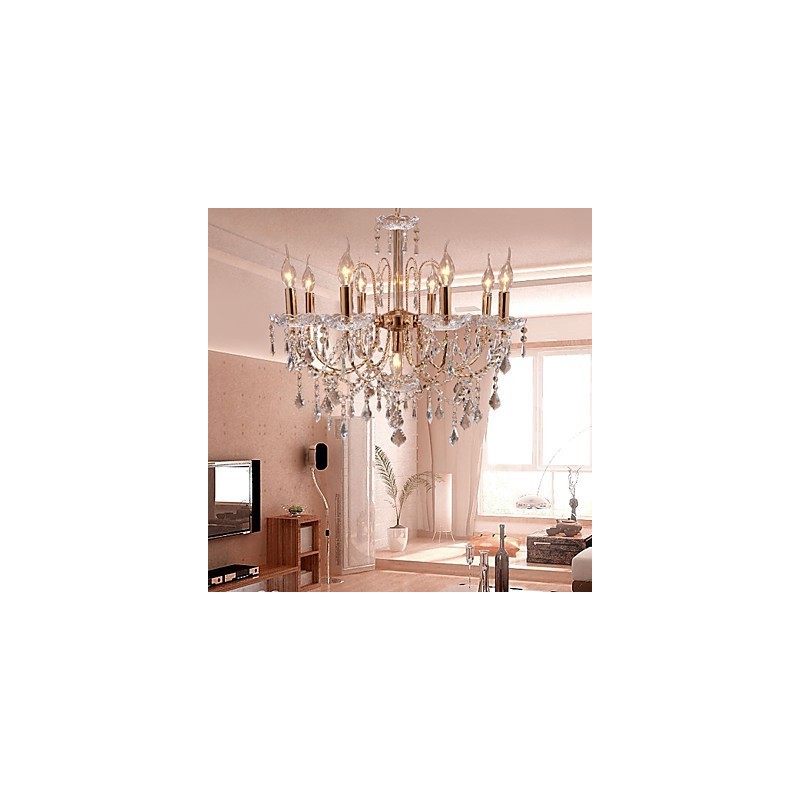 Lustre en cristal élégant à 9 lumières