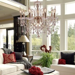 Lustre en cristal élégant à 9 lumières