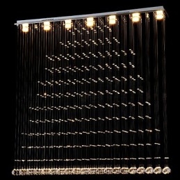 Lampe suspendue en cristal K9, lustre suspendu en fil métallique, éclairage de plafond, éclairage d'intérieur pour café