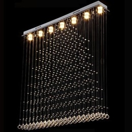 Lampe suspendue en cristal K9, lustre suspendu en fil métallique, éclairage de plafond, éclairage d'intérieur pour café