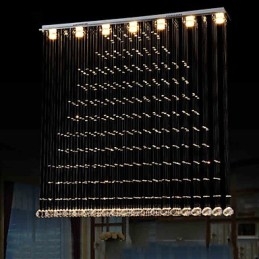 Lampe suspendue en cristal K9, lustre suspendu en fil métallique, éclairage de plafond, éclairage d'intérieur pour café