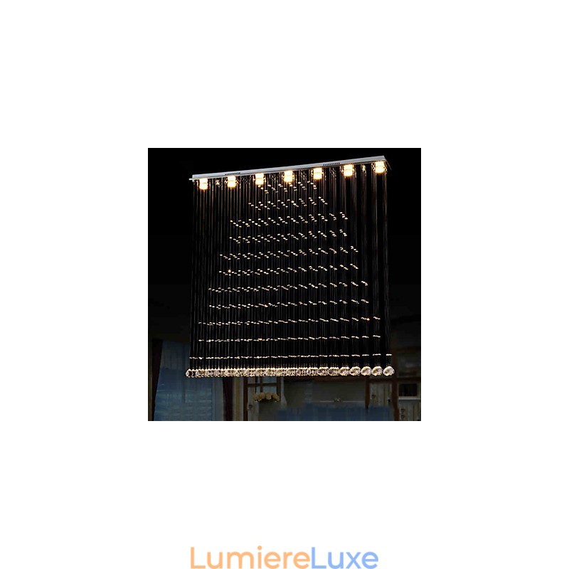 Lampe suspendue en cristal K9, lustre suspendu en fil métallique, éclairage de plafond, éclairage d'intérieur pour café