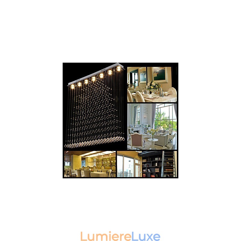 Lampe suspendue en cristal K9, lustre suspendu en fil métallique, éclairage de plafond, éclairage d'intérieur pour café