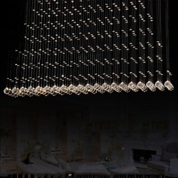Lampe suspendue en cristal K9, lustre suspendu en fil métallique, éclairage de plafond, éclairage d'intérieur pour café