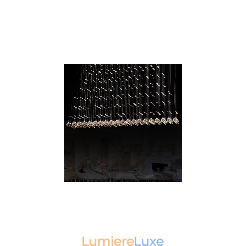 Lampe suspendue en cristal K9, lustre suspendu en fil métallique, éclairage de plafond, éclairage d'intérieur pour café