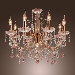Lustre en cristal élégant à 9 lumières
