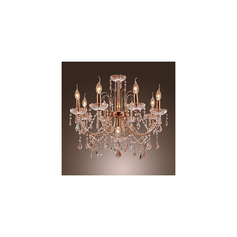 Lustre en cristal élégant à 9 lumières