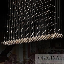 Lampe suspendue en cristal K9, lustre suspendu en fil métallique, éclairage de plafond, éclairage d'intérieur pour café