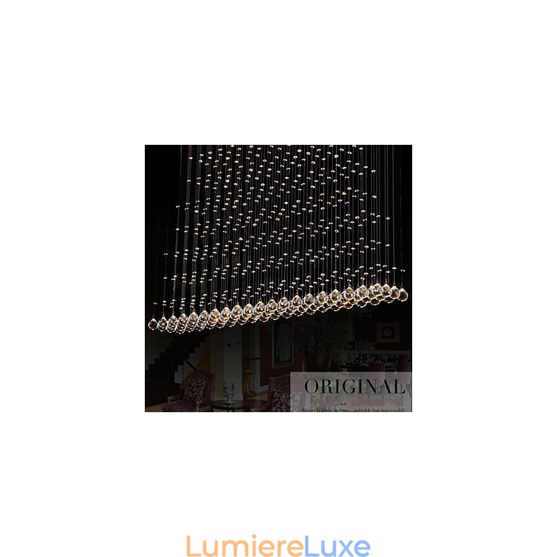 Lampe suspendue en cristal K9, lustre suspendu en fil métallique, éclairage de plafond, éclairage d'intérieur pour café