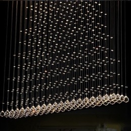 Lampe suspendue en cristal K9, lustre suspendu en fil métallique, éclairage de plafond, éclairage d'intérieur pour café