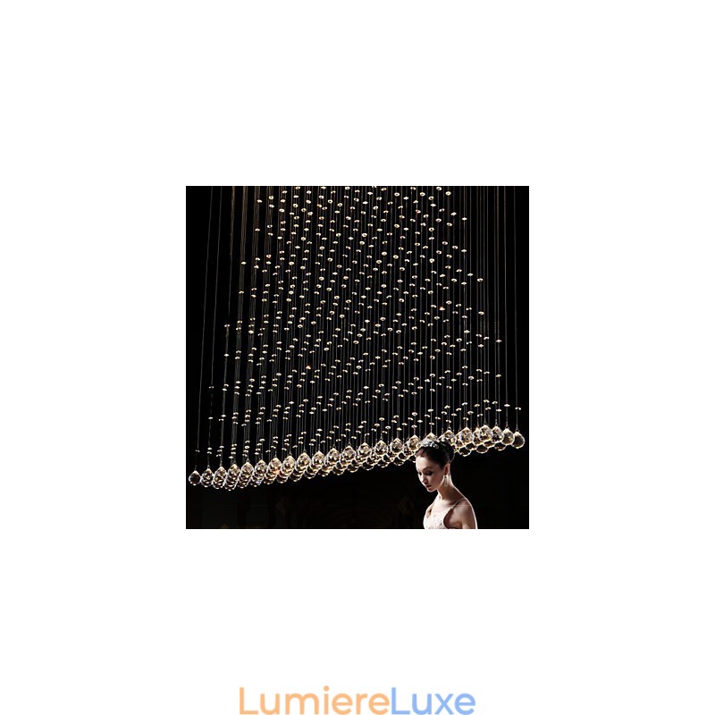 Lampe suspendue en cristal K9, lustre suspendu en fil métallique, éclairage de plafond, éclairage d'intérieur pour café