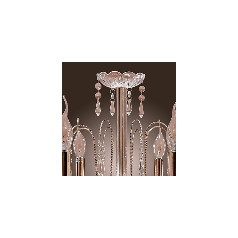 Lustre en cristal élégant à 9 lumières
