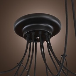 Lustre design vintage, ampoules incluses, suspension Living 10 lumières
