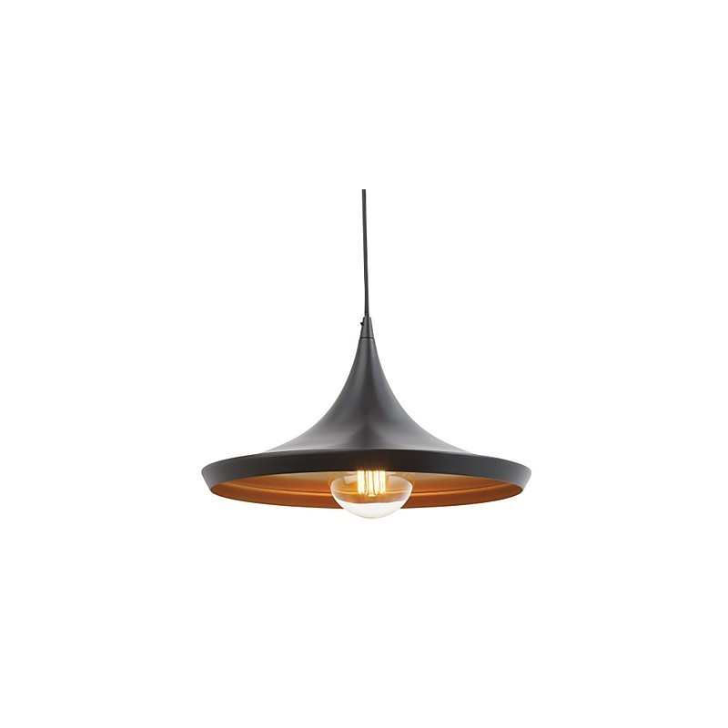 Suspension rétro vintage Tom Dixon Design Noir Peinture Suspension Lumières