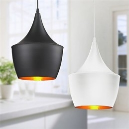 Suspension rétro vintage Tom Dixon Design noir et blanc Type Cafe