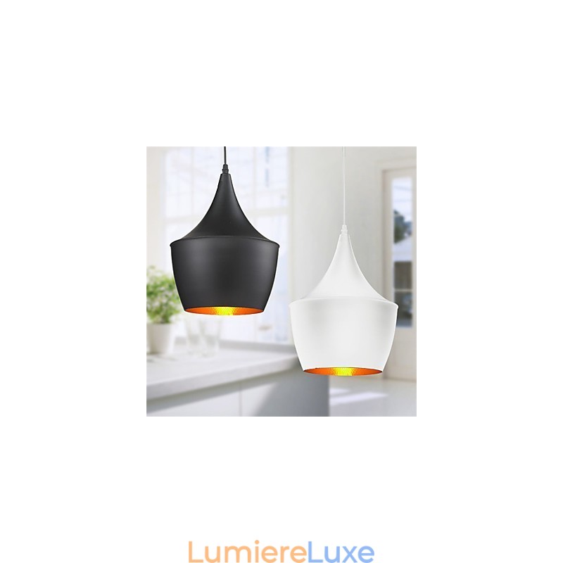 Suspension rétro vintage Tom Dixon Design noir et blanc Type Cafe