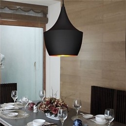 Suspension rétro vintage Tom Dixon Design noir et blanc Type Cafe