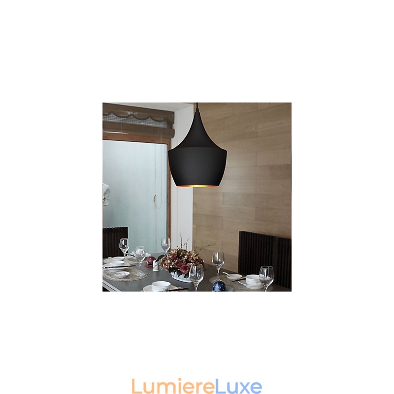 Suspension rétro vintage Tom Dixon Design noir et blanc Type Cafe