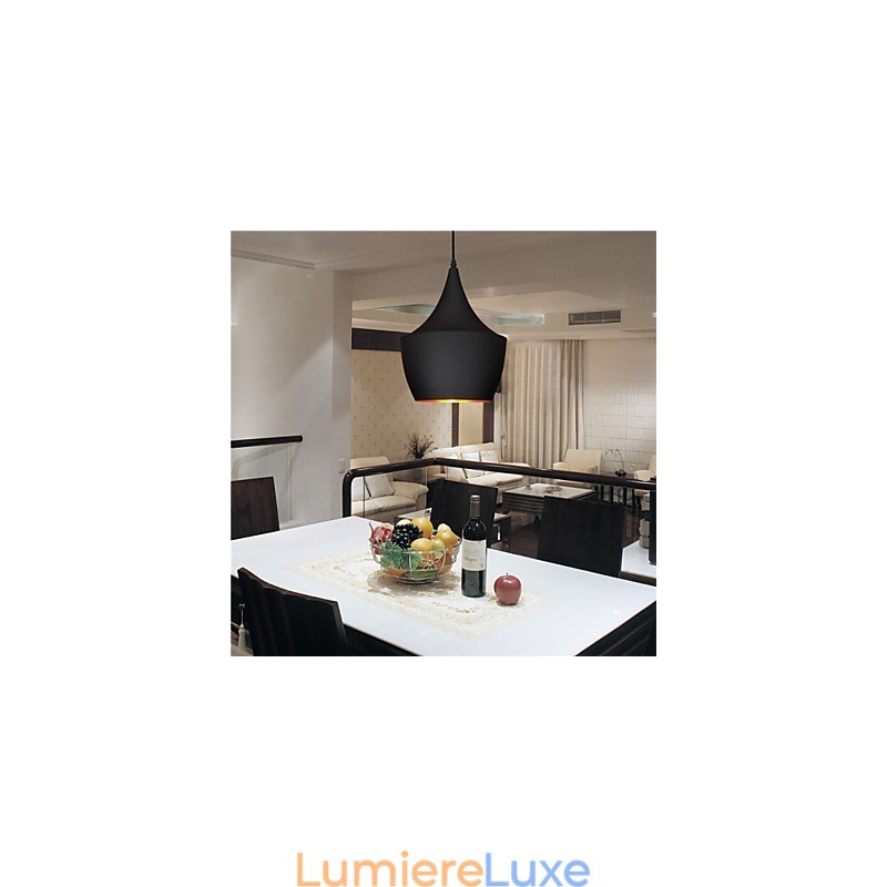 Suspension rétro vintage Tom Dixon Design noir et blanc Type Cafe