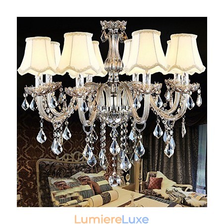 Lustre de Noël transparent en cristal K9 avec 8 lumières Lustre de Noël transparent en cristal K9 avec 8 lumières