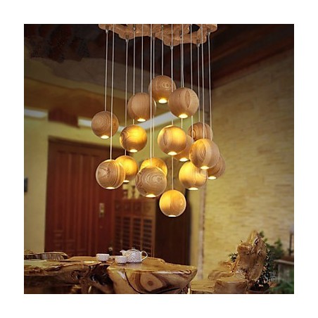 Suspensions Mini Style Lanterne Bois Bambou Suspensions Mini Style Lanterne Bois Bambou