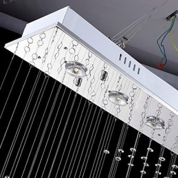 Suspension en métal galvanisé et cristal, style moderne, contemporain, traditionnel, classique, rustique, style lodge, vintage, style country island